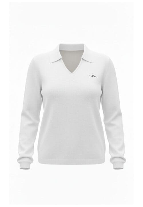 Baltas klasikinis kašmyro megztukas