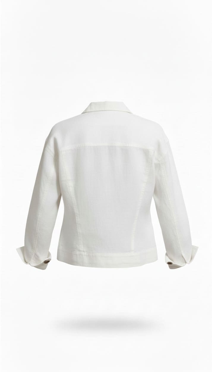 100% Lininis baltas švarkas švarkelis - Vaizdas 5