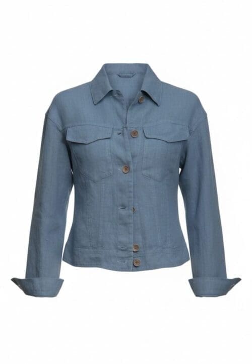 100% Linen  Bluw Shadow jacket with pockets